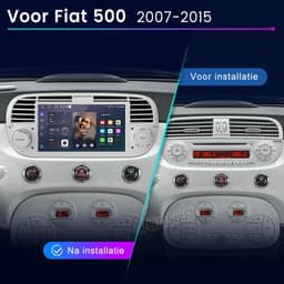 HexinexMarket Quad-Core autoradio Geschikt voor Fiat 500 (2007-2015) - Draadloos CarPlay, Android Auto, GPS Navi, multimediaspeler, 2GB+64GB, Wit — thumbnail 5