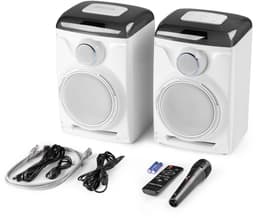 Karaoke set - Fenton Track 2.0 - Karaoke set voor volwassenen en kinderen - Met microfoon en lichteffecten - Wit — thumbnail 3