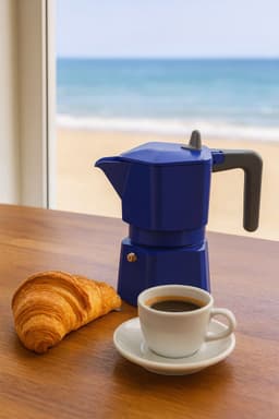 Italiaans koffiezetapparaat - PEZZETTI - PENTAEXPRESS - Aluminium - 3 kopjes - Blauw — thumbnail 2