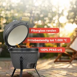 KitchenBrothers Kamado BBQ - 13 Inch Houtskool Barbecue - 27⌀ cm - PFAS-vrij - Egg BBQ - Vaderdag Cadeau - Grijs — thumbnail 3