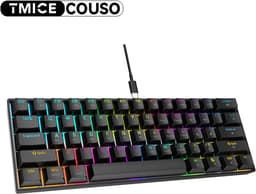 TMICE CX23 – 60% Mechanical Keyboard – Blue Switch – RGB Backlight – Zwart Mechanisch Gaming Toetsenbord – Compact Wired Type-C – 61 Keys – Anti-Ghosting – Ergonomic Design — thumbnail 1