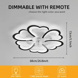 Moderne Kroonluchter Plafondventilator – Smart Dimbare LED Lamp met Afstandsbediening & App – Kristal Ontwerp – 105 cm – Chroom — thumbnail 3