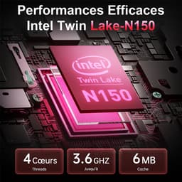 Acemagic-18,5 inch IPS Full HD Laptop-lntel N150 -tot 3,6 GHz-16GB DDR4 RAM 512 GB SSD -Windows 11 Pro-WiFi 5- BT5.0-Zilver — thumbnail 4