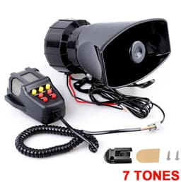 Megafoon 12V 100W met Sirene – 110 dB Autosirene & PA Systeem – 7 Tonen – Voor Auto, Boot & Noodgebruik – Zwart — thumbnail 5