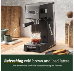 Cuisinart Espresso Bar Slim EM160E – Espressomachine – 15 bar – Stoompijp – Cold Brew – Zilver — thumbnail 5