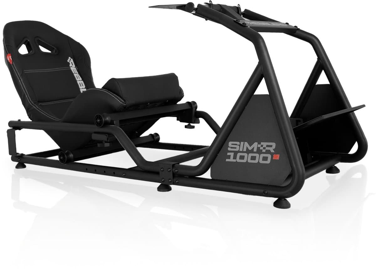 REBBLERS® SIMR 1000 Sim Racing Cockpit - Verstelbare Racestoel van Formula naar GT/Rally - Race Simulator - Zwart — afbeelding 1