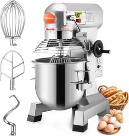 Commerciële Elektrische Voedselmixer met Komcapaciteit van 10 Liter, 500W Verstelbare Deegmixer, 220V Standmixer voor Professioneel Keukengebruik — thumbnail 1