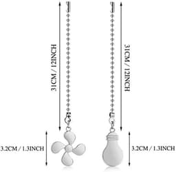 2 Stuks Plafond Ventilator Trekketting - Zilver — thumbnail 2