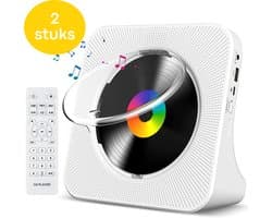 Vizual CD Speler - Compact 3-in-1 met CD, Radio en Bluetooth – 2 stuks - Draagbare CD-Speler met HiFi Speakers, FM Radio, LCD Scherm en USB ingang