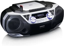 Lenco SCD-720SI - Draagbare DAB+ Radio met Bluetooth, CD-speler en Cassette - Stereo Boombox - Netstroom & Batterijen - Zilver — thumbnail 2