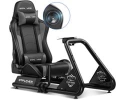 GTPLAYER - Simulator Cockpit - Met Luidsprekers en Stuurwiel Steun - Grijs
