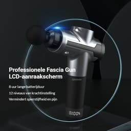 Gloovon® - Massage Gun Professioneel - Premium Massage Apparaat - Ergonomisch ontwerp - Inclusief Koffer en 12 Opzetstukken - 25.2V Borstelloze motor - Krachtig Massage Pistool - Fitness - Zilver — thumbnail 2