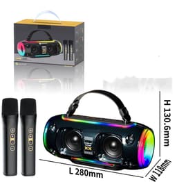 Bluetooth Speaker -Bluetooth Speaker Draadloos -Portable Bluetooth Speaker - Lichteffecten - Muziek Box - AUX - TWS mobiele koppeling-Twee microfoons-Zwart-Party Speaker – Geschikt voor Feest, Camping & Thuis — thumbnail 5