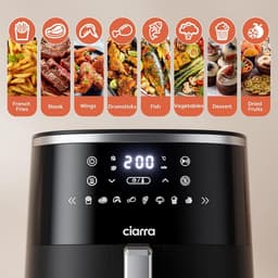 Airfryer - Hete Lucht Oven - Gezond Koken - Digitale Touch Panel - 5 Liter Capaciteit - Zwart — thumbnail 2