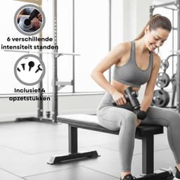 AJ-Sports Mini Massage Gun - Massage Pistool - Massage Apparaat - 4 opzetstukken - Inclusief Koffer - Zwart - Draadloos - Krachtig — thumbnail 3