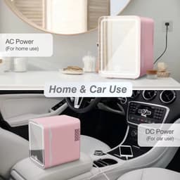 Mini koelkast 4L - Auto koelkast- Voor eten & drinken - Skincare & make-up fridge - Spiegel en LED-verlichting - USB - Wit — thumbnail 2