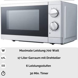 Compacte Onderbouw Magnetron 700W - 17L - Met Ontdooifunctie — thumbnail 4