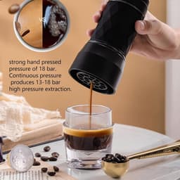 Cosensi - Draagbaar Koffiezetapparaat voor Buiten - Mini-espressoapparaat - Handperskoffiemachines - Compatibel met Capsules en Gemalen Koffie - Zwart — thumbnail 5