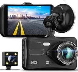 Dashcam - Dual Dashcam voor Auto - Voor en Achter - 1080P, 4-inch 2.5D IPS-schermFull HD - Parkeermodus - 170° wijdhoeklens Full HD-autocamera, nachtzicht, bewegingsdetectie en G-sensor — thumbnail 1