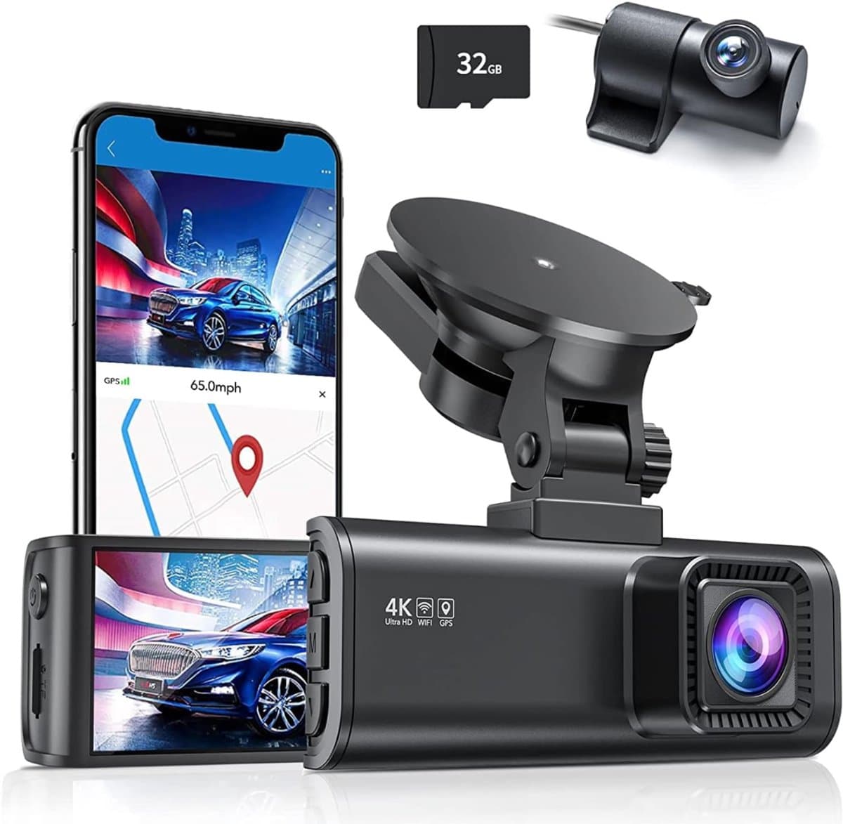 AMA® Dashcam Voor en Achter - Dashcam - Parkeermonitor - Nachtzicht - 170° Groothoek — afbeelding 1