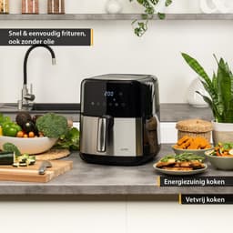 Hetelucht friteuse - Airfryer - Gezond koken - 8 programma's - 5 liter - Zilver — thumbnail 5
