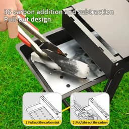 Benelux Select Draagbare Bbq – Opvouwbare Bbq – Meeneem Bbq – Inklapbaar - Zijtafels En Draagriem – Grill oppervlakte 56 x 23 cm — thumbnail 3