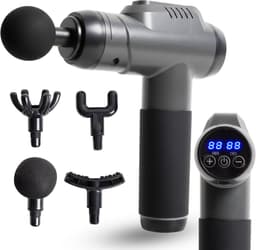 MLN Massage Gun - Krachtig - Massage Apparaat - 5 opzetstukken - Lange steel - Zwart — thumbnail 1