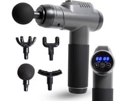 MLN Massage Gun - Krachtig - Massage Apparaat - 5 opzetstukken - Lange steel - Zwart
