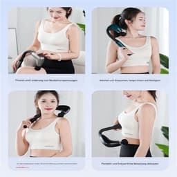 longziming -Massagepistool – 2-in-1 Percussie Massagepistool – Draadloos Percussiemassageapparaat – 9 Snelheden – 4 Massagekoppen en Lange Batterijduur – voor mannen en vrouwen– Zwart — thumbnail 3
