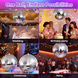 24 stuks - Discobal - Spiegelbol - discobal kinderen - Versiering - 5 cm in diameter - Zilver - Glas — thumbnail 4