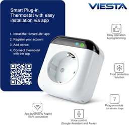 Slimme WiFi Thermostaatstekker met App en Spraakbesturing voor Elektrische Verwarming — thumbnail 5