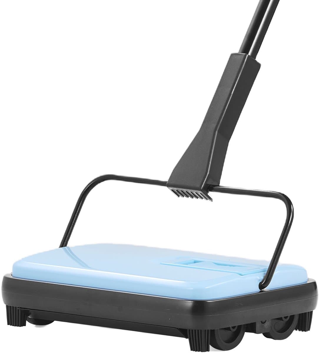 Handmatige tapijtreiniger, vloerreinigingsapparaat met 300 ml afvalbak, 17 cm reinigingsbreedte voor tapijten, dierenharen en stof, blauw — afbeelding 1