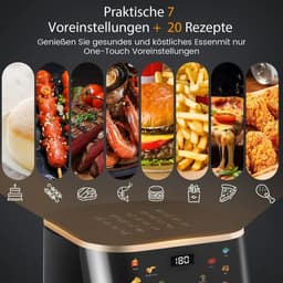 Lunekiss luchtfriteuse 9L – 1800W – digitaal display – 6 programma’s – ovencombinatie – zichtbaar venster — thumbnail 3