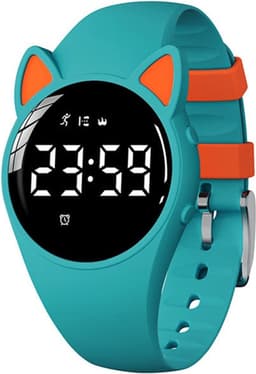 Smartwatch Kinderen - Kat - Stappenteller - Stopwatch - Turquoise — thumbnail 1