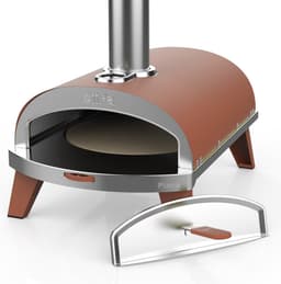 ZiiPa Pizza Oven Piana - Houtgestookt - Met Thermometer - Terracotta - Geschikt voor Ø 30 cm Pizza's - Roterende Pizzasteen voor Gelijkmatige Bakresultaten - Snel en Efficiënt — thumbnail 1