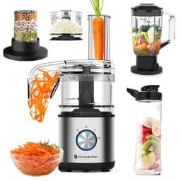 KitchenBrothers Foodprocessor - 5 in 1 Multifunctioneel Model - Hakmolen - Groentesnijder - BPA Vrij - 0,5L - Keukenmachine - Uiensnijder - RVS — thumbnail 1