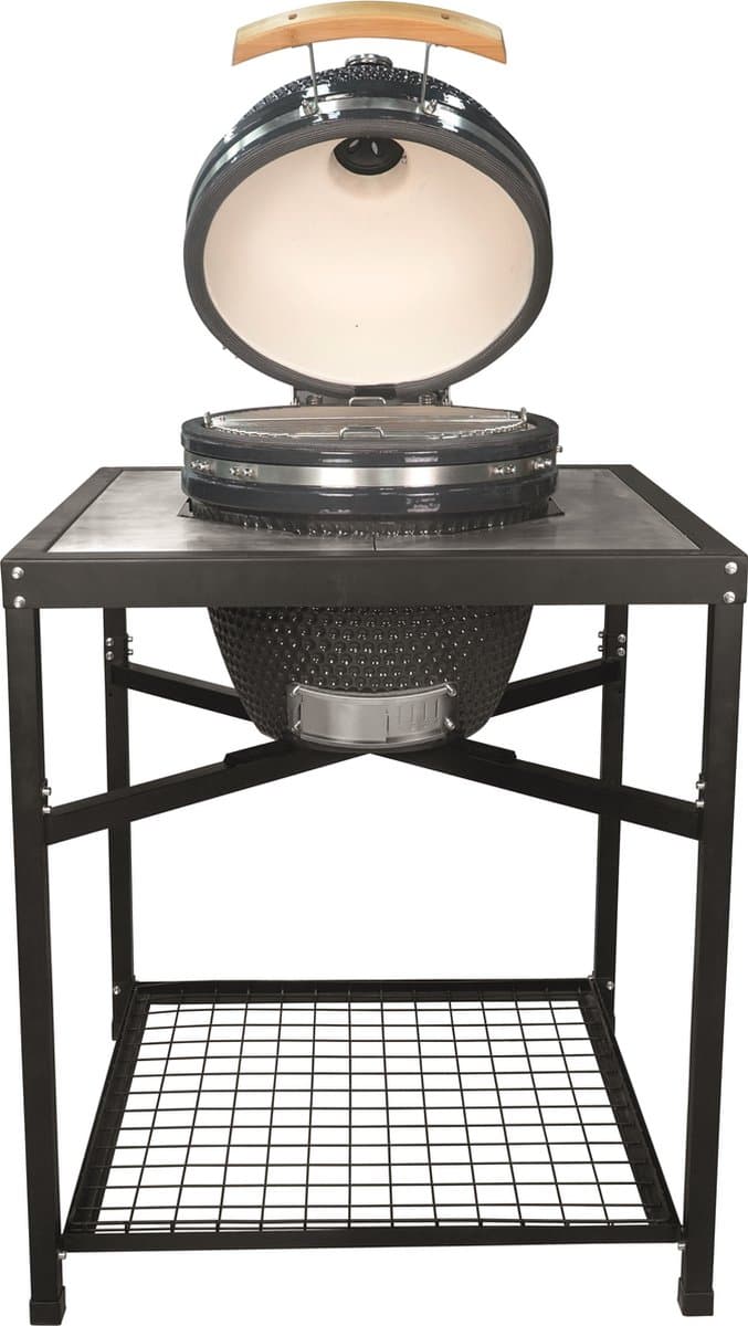 Landmann Kamado BBQ 18 inch Grijs - Tafelmodel - MLS Pizzasteen Ø38 cm - Keramische Houtskoolbarbecue - BBQ Egg - Thermometer - 4-6 Personen — afbeelding 1