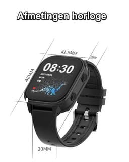 GPSHorlogeKids© - GPS horloge kind - smartwatch kinderen - WhatsApp - 4G videobellen - spatwaterdicht - SOS alarm - SMS - incl. SIM - Edge Zwart — thumbnail 4