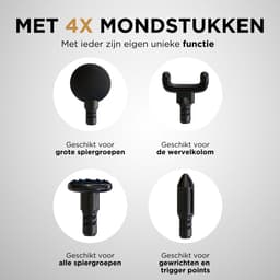 Mini - aluminium massage gun - professioneel massage apparaat - massage pistool - spier massage - sport massage - 4 mondstukken — thumbnail 2