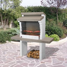 Sarom Fuoco - Betonnen barbecue - Sondrio - Houtskool en hout - 140 x 59 x 148 cm — thumbnail 3