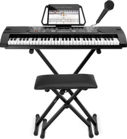 Keyboard Piano – Complete Set met Standaard, Pianokruk en Microfoon – 61 Toetsen -  Keyboard voor kinderen en volwassenen - Áengus A289 — thumbnail 1