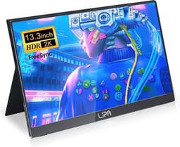 Lipa HDR-50 portable monitor 2K 13.3" - Draagbaar scherm - Draagbare monitor - Beeldscherm - Computerscherm - HDMI - 2x USB C - Met hoes en kickstand - Ook voor game consoles - 2560 x 1440 pixels 2K - Dual Speakers en Freesync - Energiezuinig — thumbnail 1