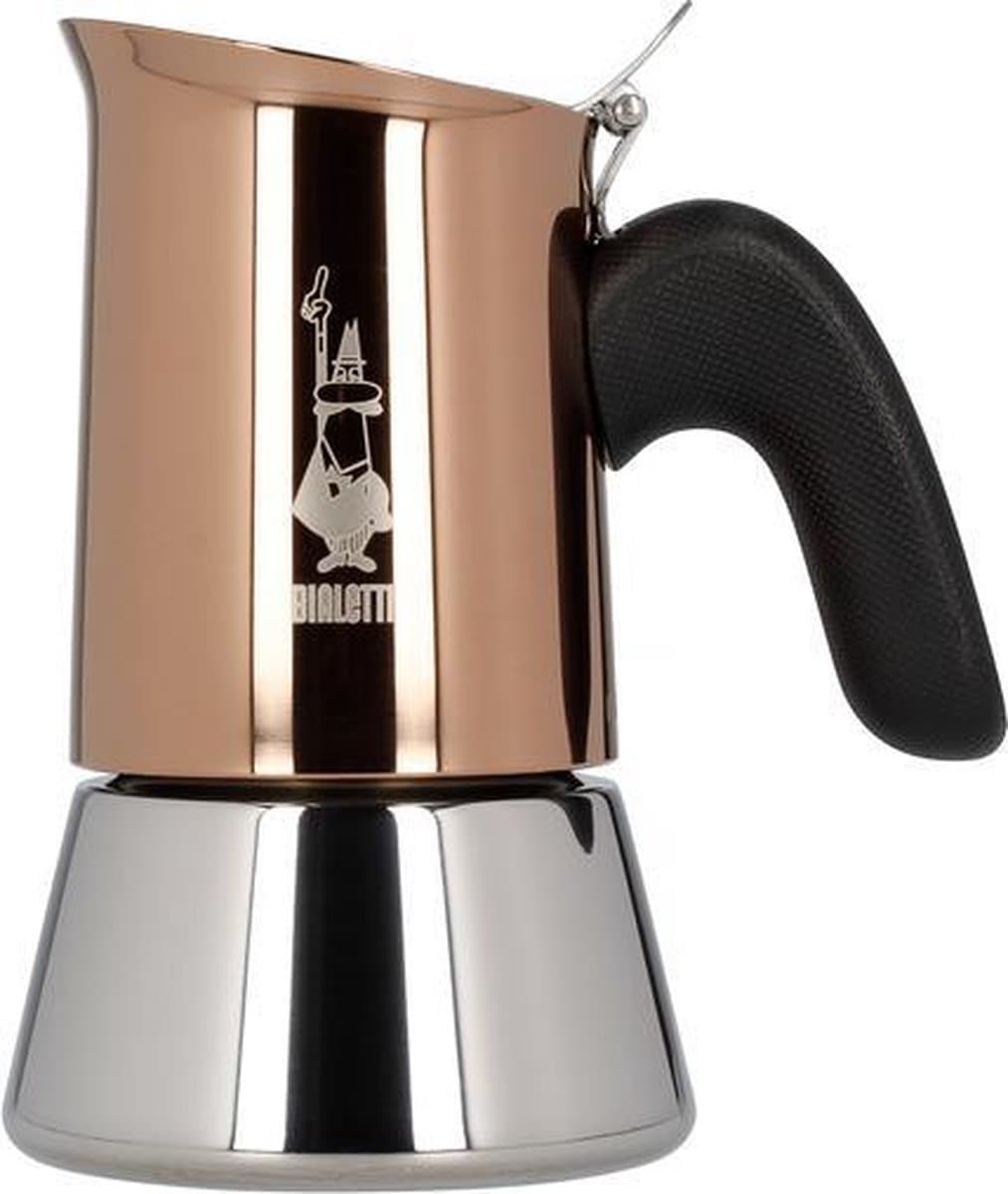 Bialetti Venus 4 Kops Koper – RVS Espressopot – 170 ml – Geschikt voor Inductie – Italiaans Design — afbeelding 1