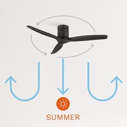 CREATE - Plafondventilator 40W geluidloos Ø132 cm - Met Wifi - Met Afstandsbediening - 6 Snelheden - Timer - Zomer/Winter functie - Zwart - WIND CALM — thumbnail 2