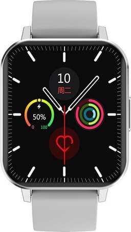 Belesy® Retina X - Smartwatch Dames - Smartwatch Heren - Horloge - 1.78 inch - Kleurenscherm - Full Touch - Stappenteller - Multi Sport - Multi Watchfaces - Maak je eigen wijzerplaat functie - Zilver - Siliconen - Grijs - Moederdag — thumbnail 4