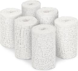 Navaris gipsverband kit - Huidvriendelijk gipsbuik pakket - Voor kunst, handvaardigheid, modelbouw en mallen - Set van 6 rollen - 3 m x 10 cm — thumbnail 2