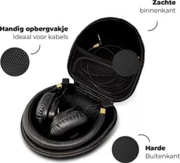 WiseQ Koptelefoon Case – Harde Koptelefoon Hoes – Headphone Case – Opvouwbare Over Ear & On Ear – Beschermhoes Koptelefoon - Geschikt voor JBL, Sony, Bose, Beats by Dre, WiseQ & Marshall - Zwart — thumbnail 3