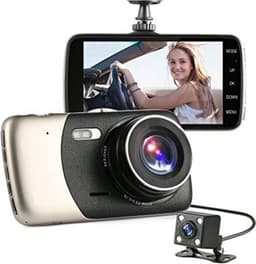 TechU™ Dashcam Voor en Achter Camera – M07 Pro – Dashboardcamera – 4” Scherm – Full HD 1080P – 170° Wijdhoeklens – Parkeermonitor – Looprecording – Bewegingssensor – G-sensor – Nachtvisie – Incl. Achteruitrijcamera - voor auto — thumbnail 1