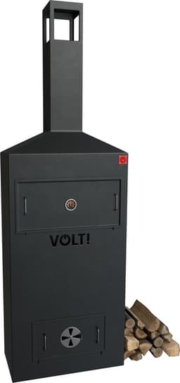 VOLT - Dutch Fire Oven BBQ Grill - Rookoven Barbecue - Rookkast - Buitenhaard - Pizza Oven - Tuinhaard - BBQ/Rookkast - Zwart - Made in NL — thumbnail 1