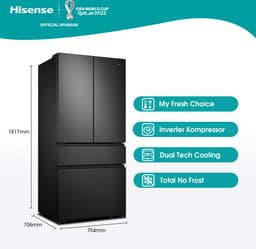 Hisense RF540N4SBF2 amerikaanse koelkast Vrijstaand 533 l E Zwart — thumbnail 5